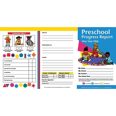 Hayes School Publishing® Preschool Progress Report 1 Year Old