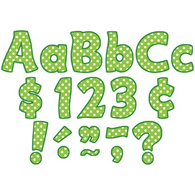 Teacher Created Resources® Lime Polka Dots Funtastic Font 4 Ltrs Combo Pk, 208 Pcs.