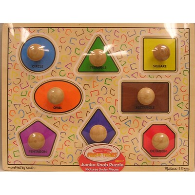 First Shapes Jumbo Knob Puzzle, 12x12, 5 pieces