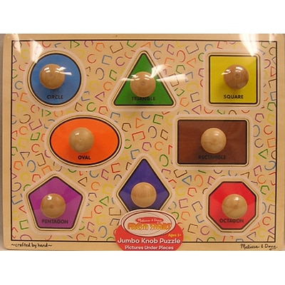 First Shapes Jumbo Knob Puzzle, 12x12, 5 pieces