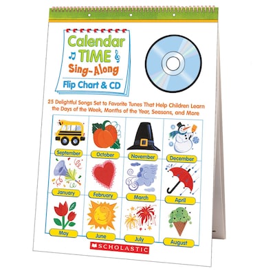 Scholastic Time Sing Along Flip Chart & CD Calendar, 20.7 x 15 x 0.15, Multicolor (SC9780439694957)
