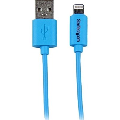 Startech 8-Pin USBLT1MBL Lightning to USB Charge Sync Cable for iPhone 5C; Blue