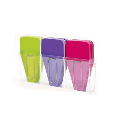Clip-Rite 3.1W Binder Clip Tab, Assorted Neon, 24/Pack (CRT116Q)