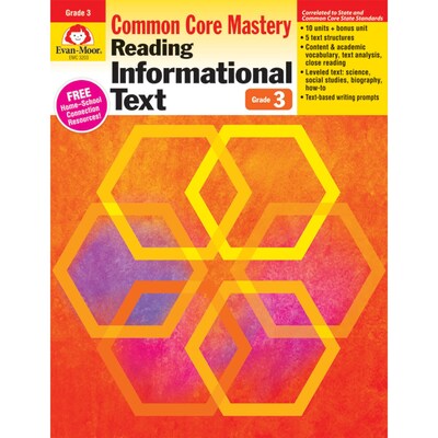 Evan-Moor® Reading Informational Text: Common Core Mastery Book, Grade 3rd