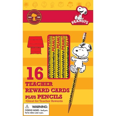 Eureka® Peanuts® Snoopy Way To Go Rewards Pencil With Toppers, 16/Pack