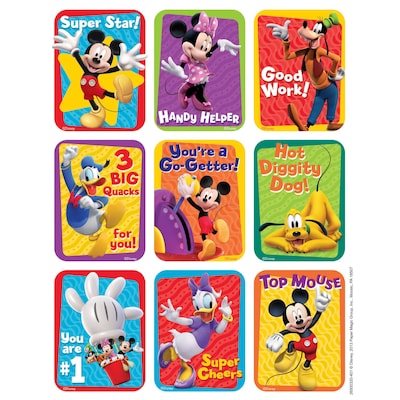 Eureka Motivational Giant Sticker, Mickey Mouse Clubhouse, 36/Pack (EU-650032)