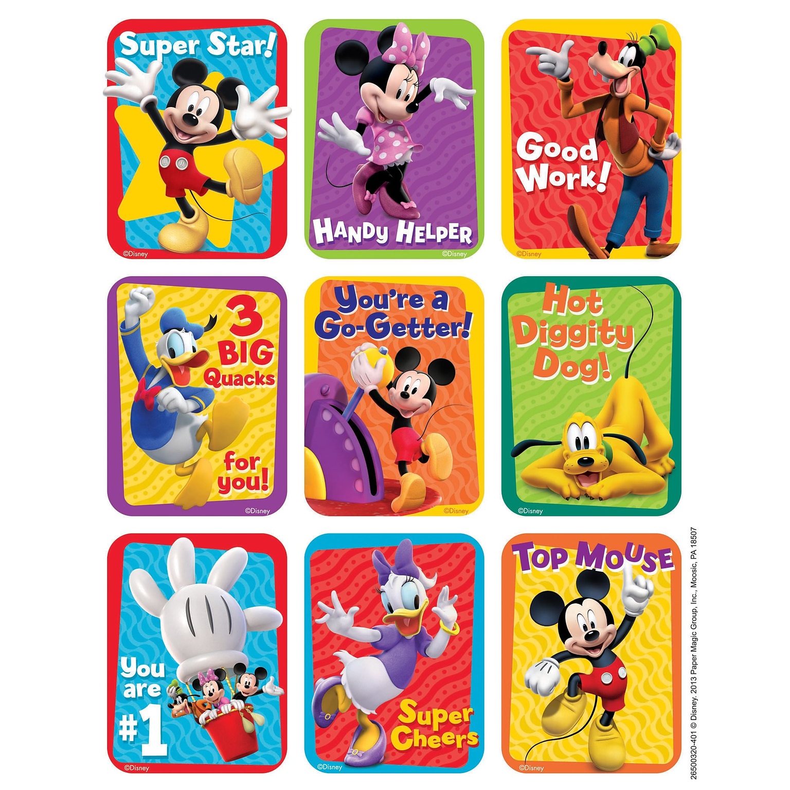 Eureka Motivational Giant Sticker, Mickey Mouse Clubhouse, 36/Pack (EU-650032)