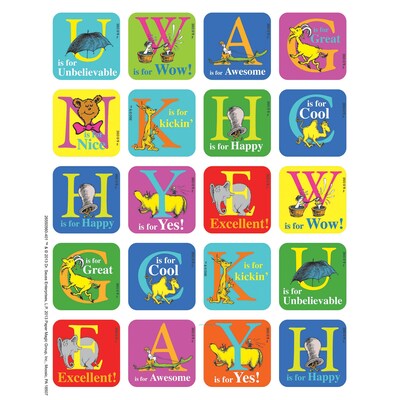 Eureka® Theme Sticker, Dr. Seuss™ ABC, 120/Pack