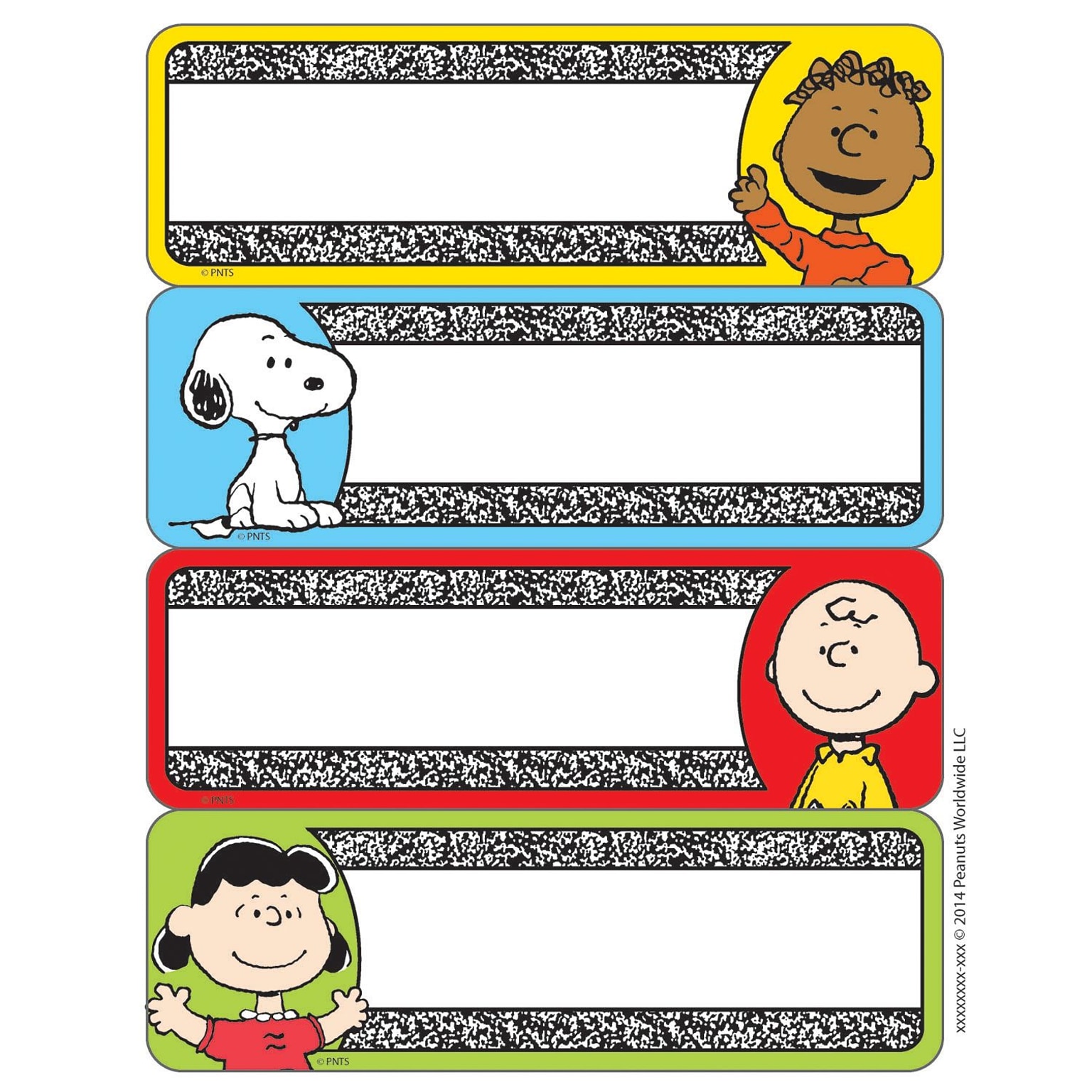 Eureka® Composition Label Sticker, Peanuts, 56/Pack