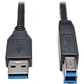 Tripp Lite® SuperSpeed 10 M/M USB 3.0 A/B Device Cable; Black