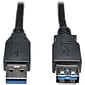 Tripp Lite® SuperSpeed 6' M/F USB 3.0 A/A Extension Cable; Black