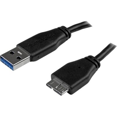 Startech Slim SuperSpeed 3 M/M USB 3.0 A To Micro B Cable; Black