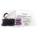 Linpeng International Crystal & Pearl Rosary Bead Kit, Violet Crystal Beads/Wiolet Pearls