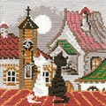 Riolis® 5 x 5 Counted Cross Stitch Kit, City & Cats Spring