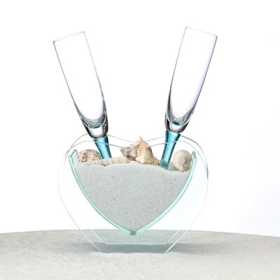 Lillian Rose™ Heart Vase With Toasting Glasses