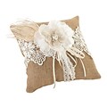 Lillian Rose™ 8 x 8 Burlap and Lace Ring Pillow