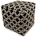 Majestic Home Goods Outdoor Cotton Duck/Twill Links Small Cube Ottoman, Black