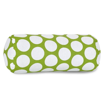 Majestic Home Goods Indoor Large Polka Dot Round Bolster Pillow; Hot Green