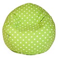 Majestic Home Goods Small Polka Dot Cotton Duck/Twill Small Classic Bean Bag Chair; Lime