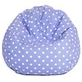 Majestic Home Goods Indoor Large Polka Dot Cotton Duck/Twill Small Classic Bean Bag Chair, Lavender