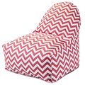 Majestic Home Goods Indoor Chevron Cotton Duck/Twill Kick-It Bean Bag Chair, Coral