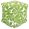 Majestic Home Goods Outdoor Polyester Plantation Small Cube Ottoman, Sage