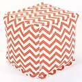 Majestic Home Goods Outdoor Polyester Chevron Small Cube Ottoman, Burnt Orange