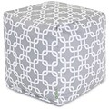 Majestic Home Goods Outdoor Cotton Duck/Twill Links Small Cube Ottoman, Gray