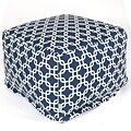 Majestic Home Goods Outdoor Polyester Links Large Ottoman, Navy Blue