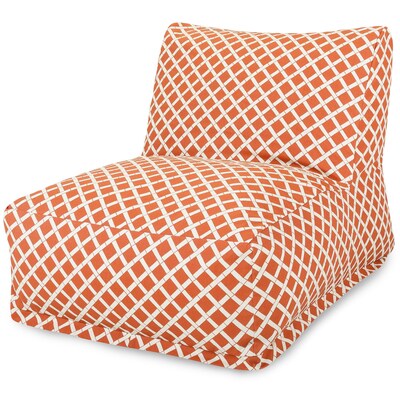 Majestic Home Goods Outdoor Polyester Bamboo Bean Bag Chair Lounger, Burnt Orange