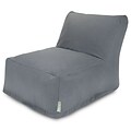 Majestic Home Goods Outdoor Polyester Solid Bean Bag Chair Lounger, Gray