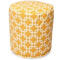 Majestic Home Goods Outdoor Polyester Links Small Pouf Ottoman, Yellow