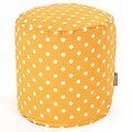 Majestic Home Goods Outdoor Polyester Ikat Dot Small Pouf Ottoman, Citrus