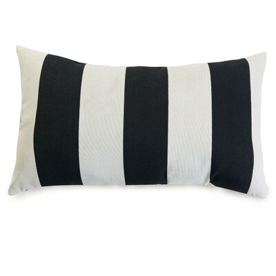 Majestic Home Goods Indoor/Outdoor Vertical Stripe Small Pillow; Black