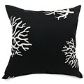 Majestic Home Goods Indoor/Outdoor Coral Large Pillow; Black