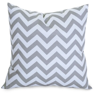Majestic Home Goods Indoor/Outdoor Chevron Large Pillow; Gray
