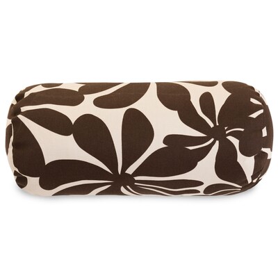Majestic Home Goods Indoor/Outdoor Plantation Round Bolster Pillow; Chocolate
