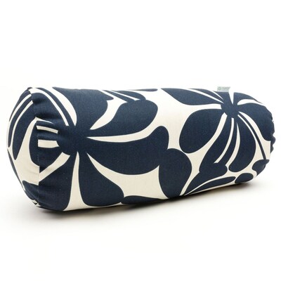 Majestic Home Goods Indoor/Outdoor Plantation Round Bolster Pillow; Navy Blue