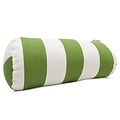 Majestic Home Goods Indoor/Outdoor Vertical Stripe Round Bolster Pillow; Sage