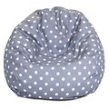 Majestic Home Goods Indoor/Outdoor Ikat Dot Polyester Small Classic Bean Bag Chair, Gray