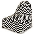 Majestic Home Goods Indoor/Outdoor Chevron Polyester Kick-It Bean Bag Chair, Black