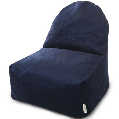 Majestic Home Goods Indoor Villa Poly/Cotton Kick-It Bean Bag Chair, Navy