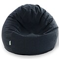 Majestic Home Goods Indoor Wales Polyester/Linen Small Classic Bean Bag Chair, Navy