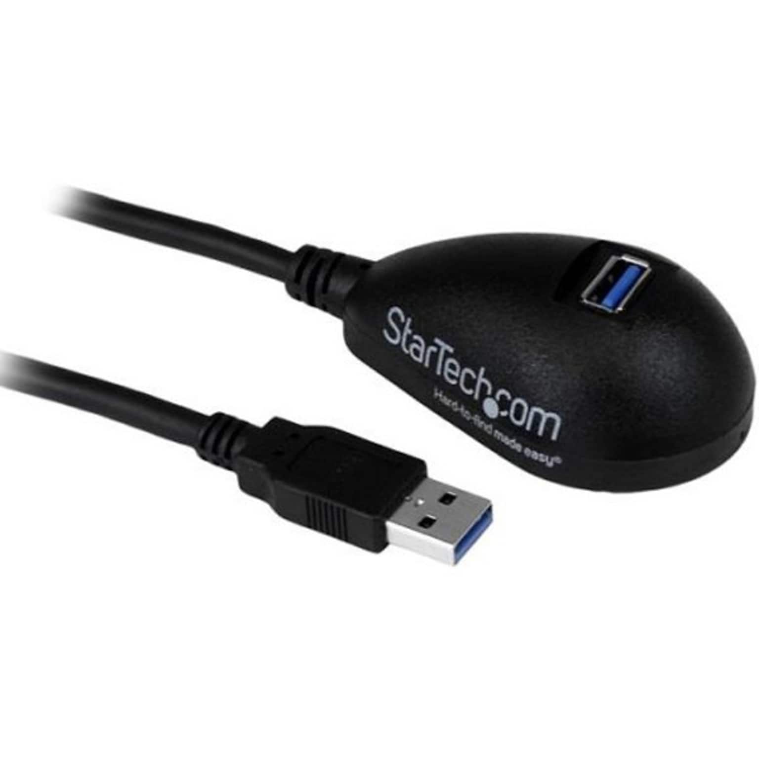 Startech 5 Desktop SuperSpeed USB 3.0 Extension Cable; Black