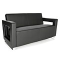 OFM™ Distinct Series PVC-Free Polyurethane Soft Seating Sofa With Chrome Feet, Black