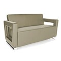 OFM™ Distinct Series PVC-Free Polyurethane Soft Seating Sofa With Chrome Feet, Taupe