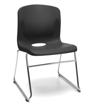 OFM Multi-Use Stack Chair, Plastic Seat and Back, Black, 4/Pack, (315-4PK-A02)