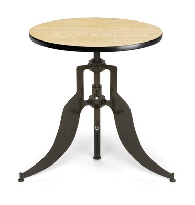 OFM™ Endure Series 30 Round Laminate Adjustable Height Table With Dark-Vein Base, Oak