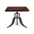 OFM™ Endure Series 36 Square Laminate Adjustable Height Table With Dark-Vein Base, Mahogany