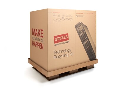 Staples® Electronics Recycling Program, Half Pallet Electronic Recycling Box with Serialized Certification, 34H x 24W x 32D